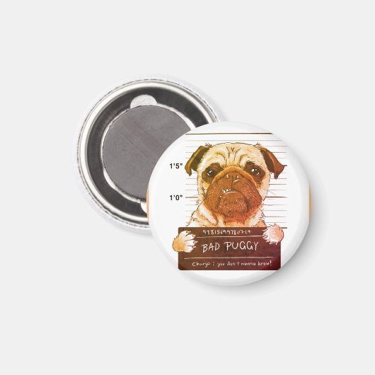 Bad Puggy Magneet (Voorkant / Achterkant)
