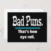 Bad Puns Eye Roll Funny Briefkaart (Voorkant / Achterkant)