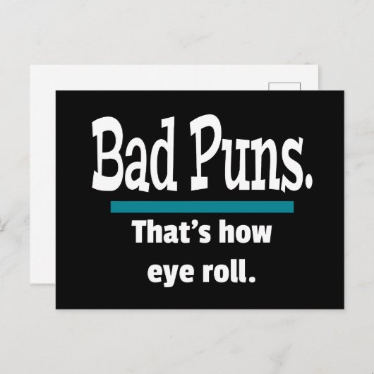 Bad Puns Eye Roll Funny Briefkaart (Voorkant / Achterkant)