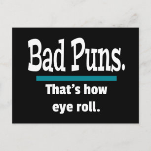 Bad Puns Eye Roll Funny Briefkaart