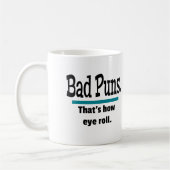 Bad Puns Eye Roll Funny Koffiemok (Links)
