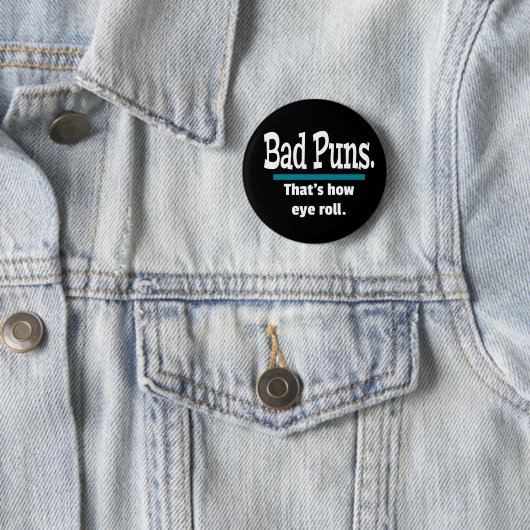Bad Puns Eye Roll Funny Ronde Button 5,7 Cm (In situ)