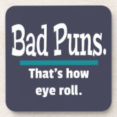 Bad Puns Eye Roll Papa Joke Grappige Puns Bier Onderzetter (Voorkant)