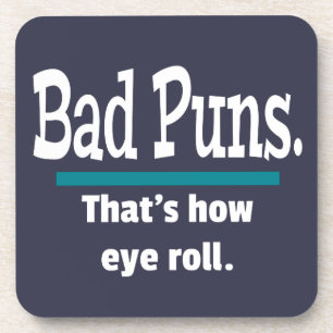 Bad Puns Eye Roll Papa Joke Grappige Puns Bier Onderzetter