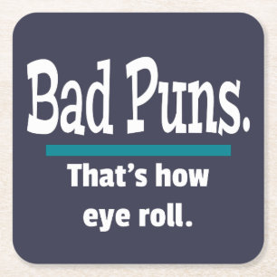 Bad Puns Eye Roll Papa Joke Grappige Puns Kartonnen Onderzetters
