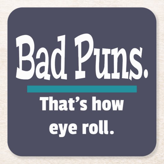Bad Puns Eye Roll Papa Joke Grappige Puns Kartonnen Onderzetters (Voorkant)