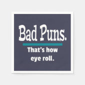 Bad Puns Eye Roll Papa Joke Grappige Puns Servet (Voorkant)