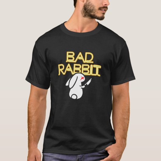 Bad Rabbit Bunny met Knife Hater Antisocial Intro T-shirt (Voorkant)