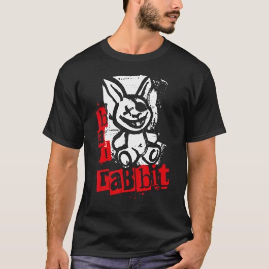 Bad Rabbit Rabbit als Grunge Style Parody T-shirt (Voorkant)