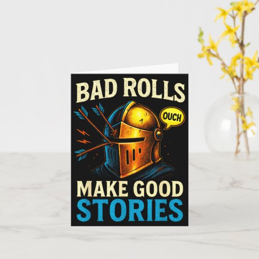 Bad Rolls Make Good Stories - Rpg Gaming Fun Kaart (Gele Bloem)