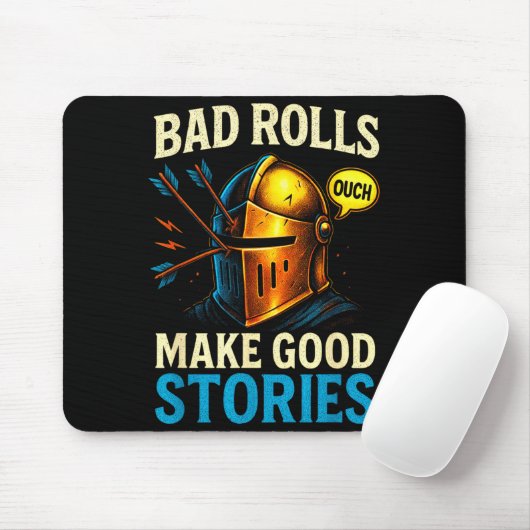 Bad Rolls Make Good Stories - Rpg Gaming Fun Muismat (Met muis)