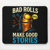 Bad Rolls Make Good Stories - Rpg Gaming Fun  Muismat (Voorkant)