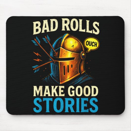 Bad Rolls Make Good Stories - Rpg Gaming Fun  Muismat (Voorkant)