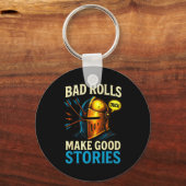 Bad Rolls Make Good Stories - Rpg Gaming Fun Sleutelhanger (Voorkant)