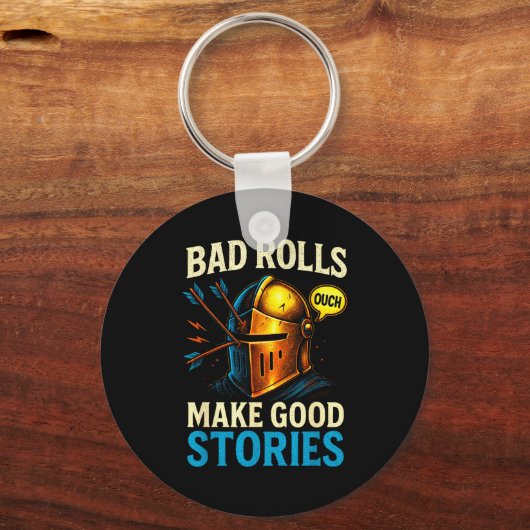 Bad Rolls Make Good Stories - Rpg Gaming Fun Sleutelhanger (Voorkant)