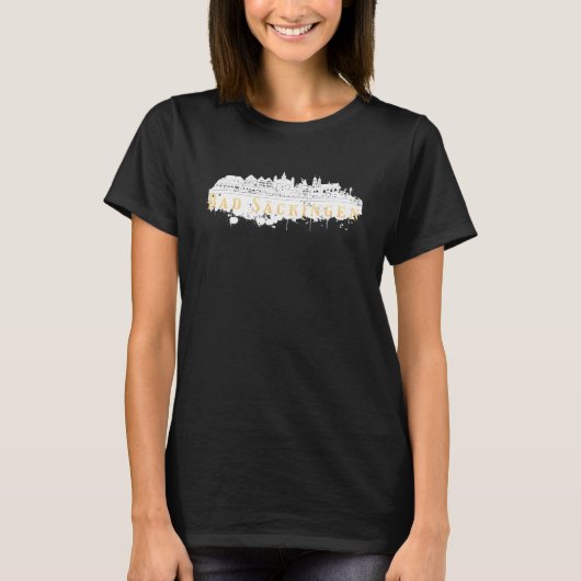 Bad Säckingen Duitsland Skyline Silhouette Outl T-shirt (Voorkant)