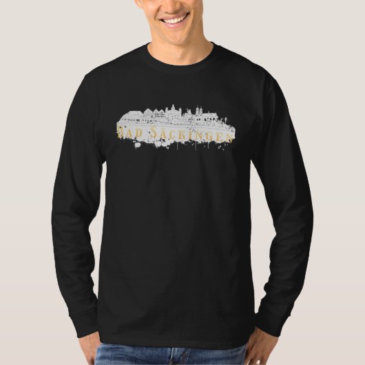 Bad Säckingen Germany City Skyline Silhouette Outl T-shirt (Voorkant)
