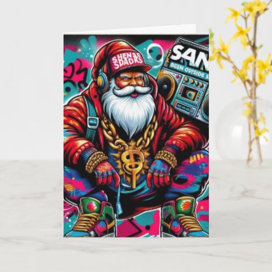 BAD SANTA CHRISTMAS CARD KAART (Gele Bloem)