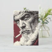 Bad Santa Christmas Cards Adult Humor Feestdagenkaart (Staand voorkant)