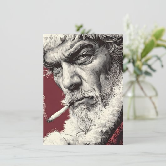 Bad Santa Christmas Cards Adult Humor Feestdagenkaart (Staand voorkant)