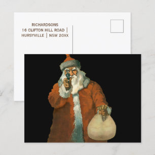 Bad Santa Claus Feestdagenkaart