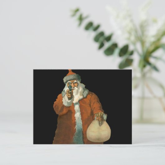 Bad Santa Claus Feestdagenkaart (Staand voorkant)