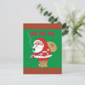 Bad Santa Claus Funny Christmas Briefkaart (Staand voorkant)