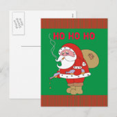 Bad Santa Claus Funny Christmas Briefkaart (Voorkant / Achterkant)