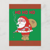 Bad Santa Claus Funny Christmas Briefkaart (Voorkant)