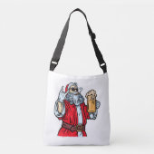 Bad Santa Claus, Rock, Beer en Cigar Crossbody Tas (Voorkant)
