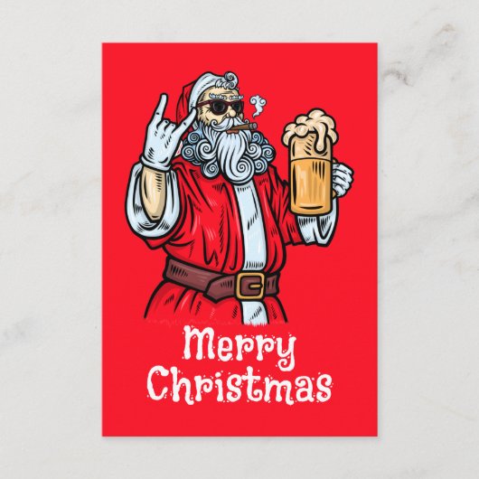 Bad Santa Claus, Rock, Beer en Cigar Informatiekaartje (Voorkant)