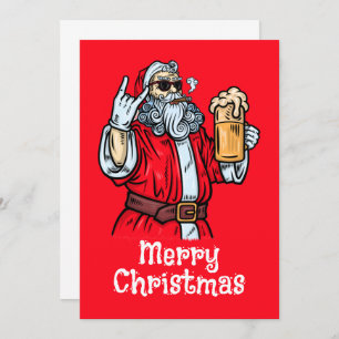 Bad Santa Claus, Rock, Beer en Cigar Kaart