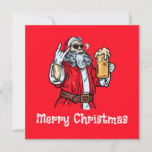Bad Santa Claus, Rock, Beer en Cigar Kaart (Voorkant)