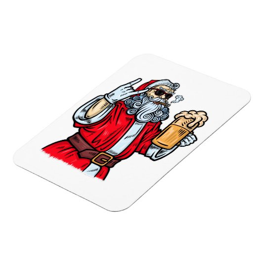 Bad Santa Claus, Rock, Beer en Cigar Magneet (Linkerzijde)