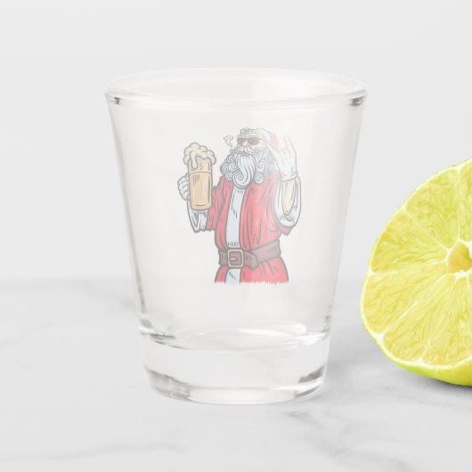 Bad Santa Claus, Rock, Beer en Cigar Shot Glas (Achterkant)