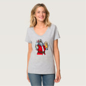 Bad Santa Claus, Rock, Beer en Cigar T-shirt (Voorkant volledig)