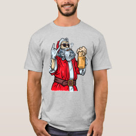 Bad Santa Claus, Rock, Beer en Cigar T-shirt