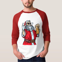 Bad Santa Claus, Rock, Beer en Cigar T-shirt