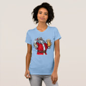 Bad Santa Claus, Rock, Beer en Cigar T-shirt (Voorkant volledig)