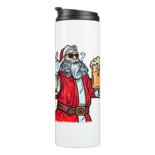 Bad Santa Claus, Rock, Beer en Cigar Thermosbeker