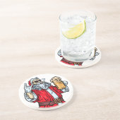 Bad Santa Claus, Rock, Beer en Cigar Zandsteen Onderzetter (Zijkant)