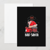 Bad Santa Funny Santa Xmas Kerstkerstpyjama Famil Kaart (Voorkant / Achterkant)