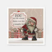 Bad Santa, Witte Standaard Cocktail Papieren serve Servetten (Voorkant)