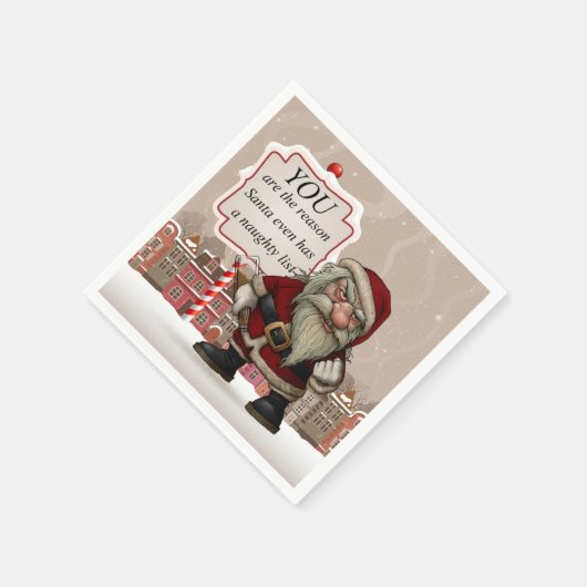 Bad Santa, Witte Standaard Cocktail Papieren serve Servetten (Hoek)