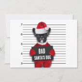 Bad Santa's Dog Mugshot Funny Kerstmis Feestdagenkaart (Voorkant)