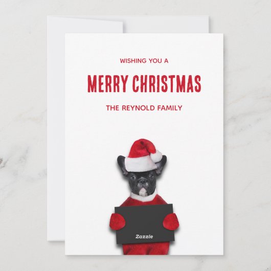 Bad Santa's Dog Mugshot Funny Kerstmis Feestdagenkaart (Achterkant)