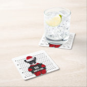 Bad Santa's Dog Mugshot Funny Kerstmis Kartonnen Onderzetters (Insitu)