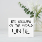 Bad Spellers Untie Briefkaart (Staand voorkant)