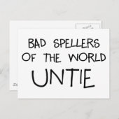 Bad Spellers Untie Briefkaart (Voorkant / Achterkant)