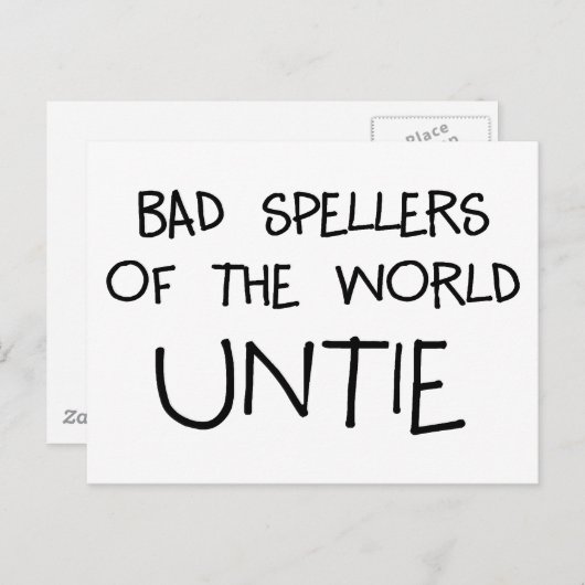 Bad Spellers Untie Briefkaart (Voorkant / Achterkant)